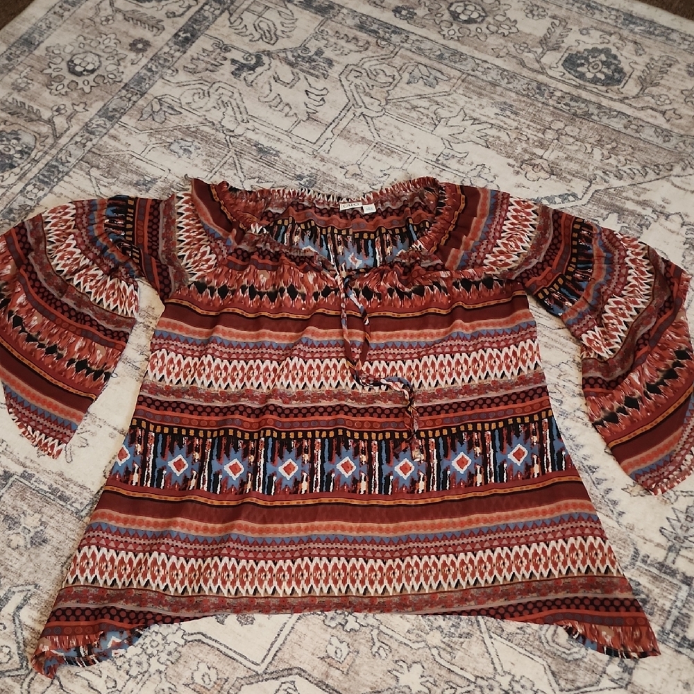 Cato Size XL. Bohemian Multicolor Women's Top. Super Nice And Flowy